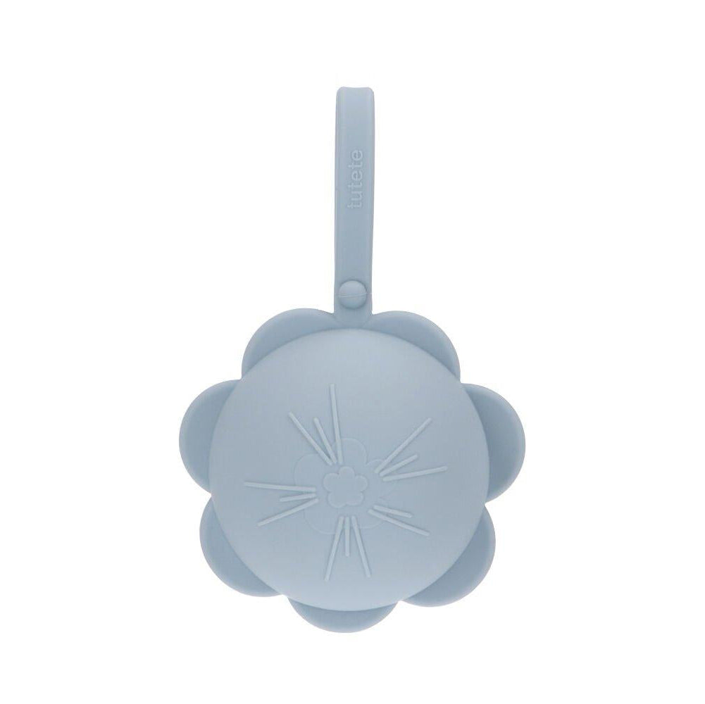 Porta-Chupetas Silicone - Flor Azul