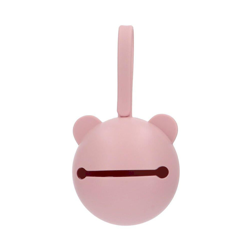 Porta-Chupetas Silicone - Urso Rosa