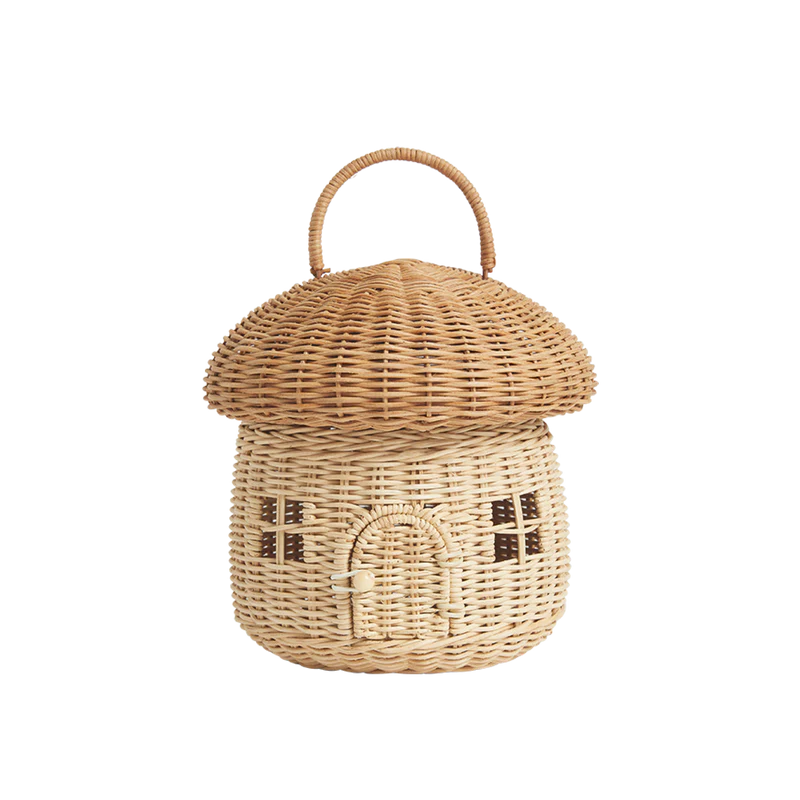 Cesto Cogumelo Rattan - Natural