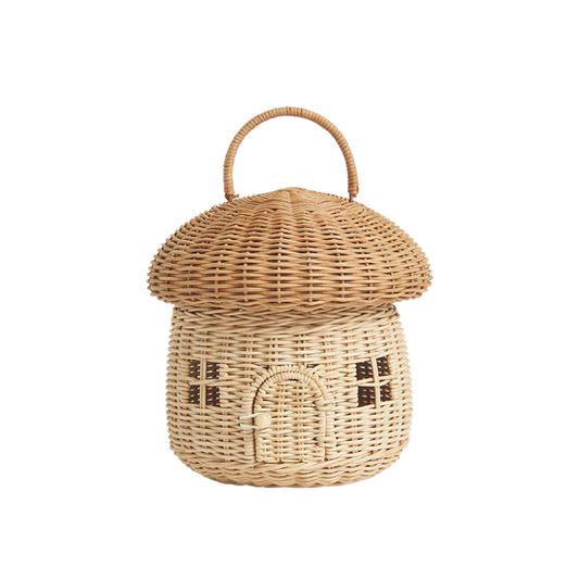 Cesto Cogumelo Rattan - Natural