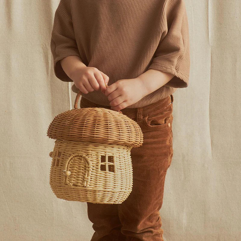 Cesto Cogumelo Rattan - Natural
