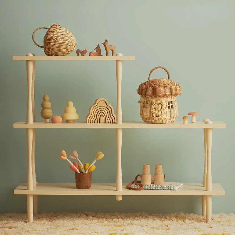 Cesto Cogumelo Rattan - Natural