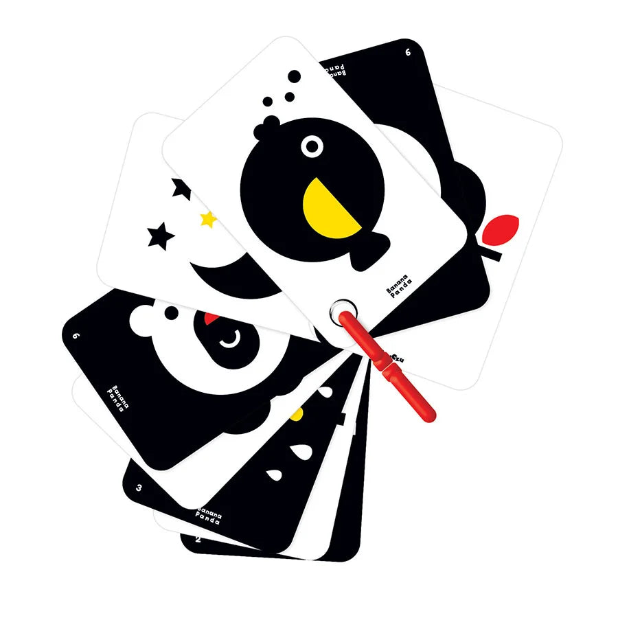 Banana Panda - Cartas de Alto Contraste em Anel - 0+ meses