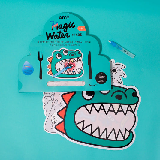 Conjunto de 2 Marcadores de Mesa para Colorir com água - Dinossauro