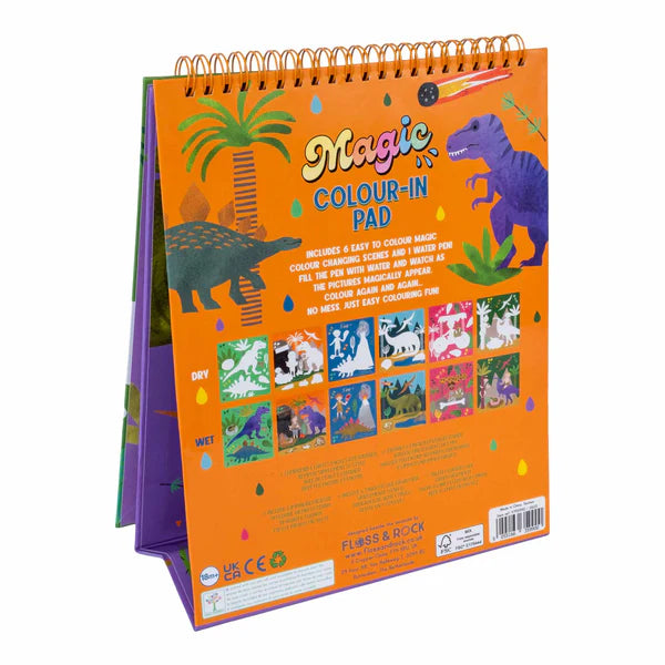 Bloco para Colorir com Caneta Mágica - Dinossauros