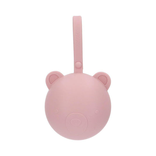 Porta-Chupetas Silicone - Urso Rosa