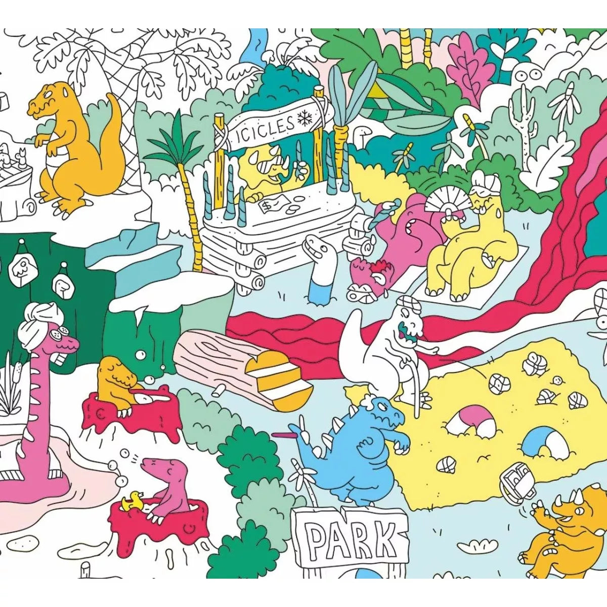Poster para Colorir - Dinos