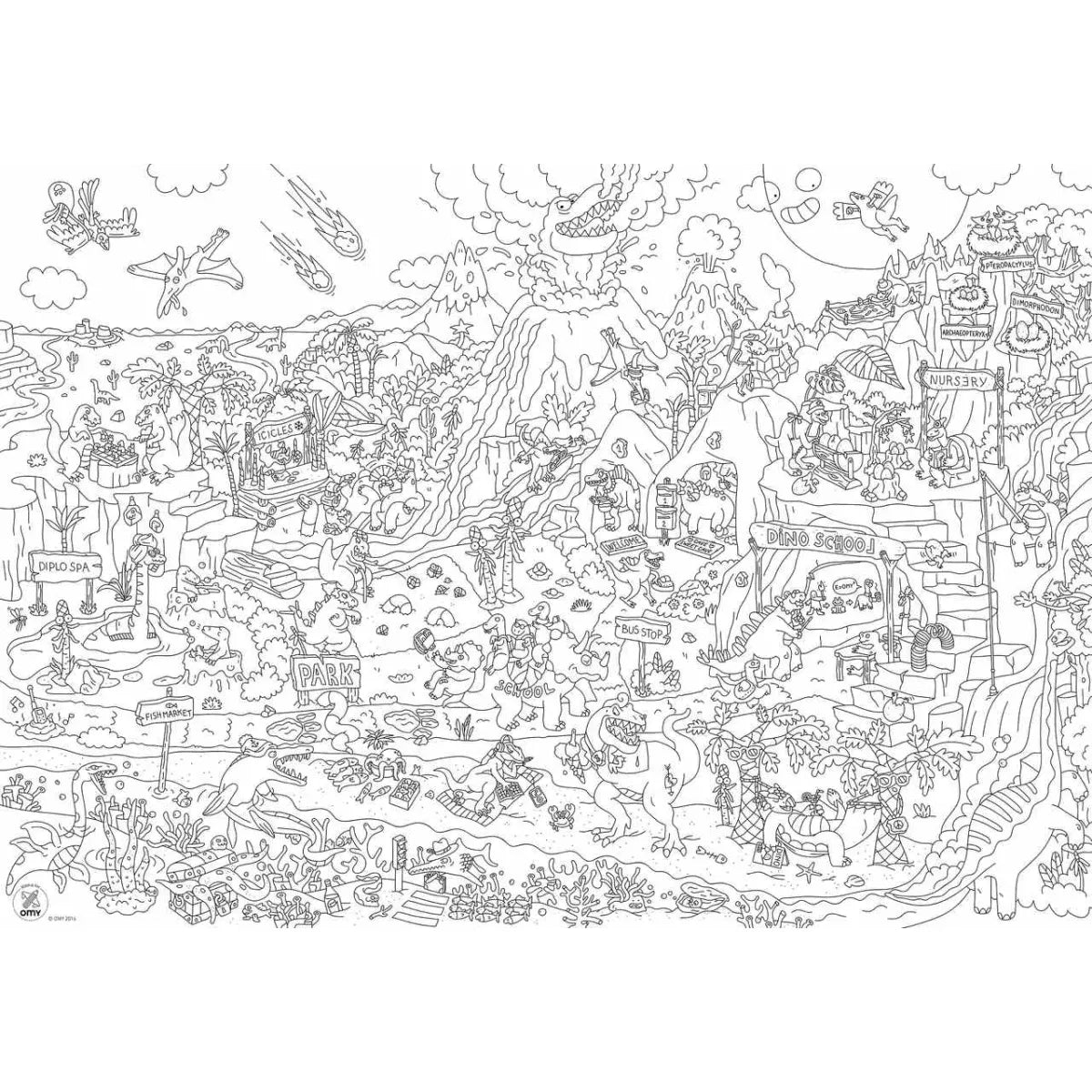 Poster para Colorir - Dinos