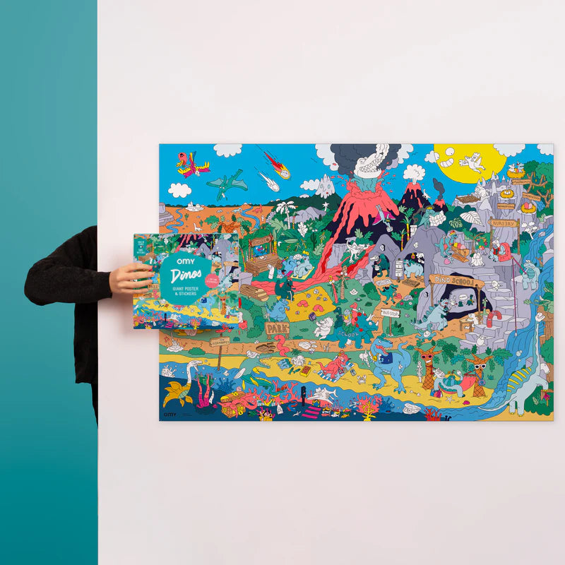 Poster com autocolantes - Dinos