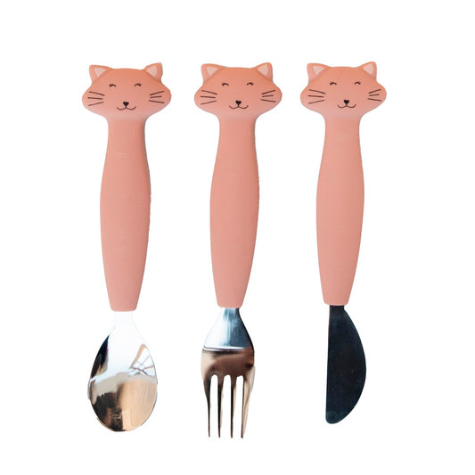 Set 3 Talheres Silicone - Mrs Cat
